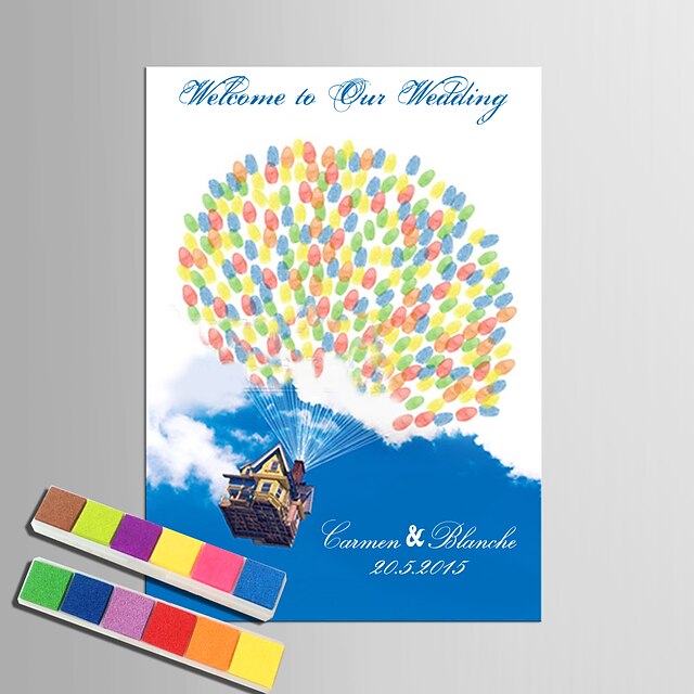  e-home® εξατομικευμένες ζωγραφική δακτυλικών αποτυπωμάτων καμβά - η πτήση του σπιτιού (περιλαμβάνει 12 χρώματα μελάνης)