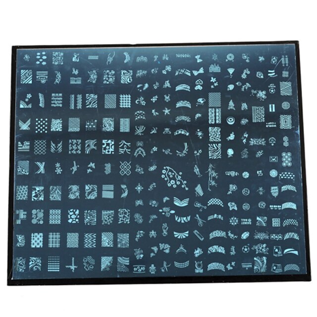 1 piece abstract design big nail art stamp stamping image template plate nail stencils more than 250 designs