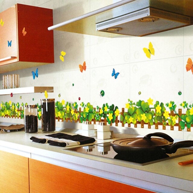  Wall Stickers Wall Decals Style Grassland Butterfly PVC Wall Stickers
