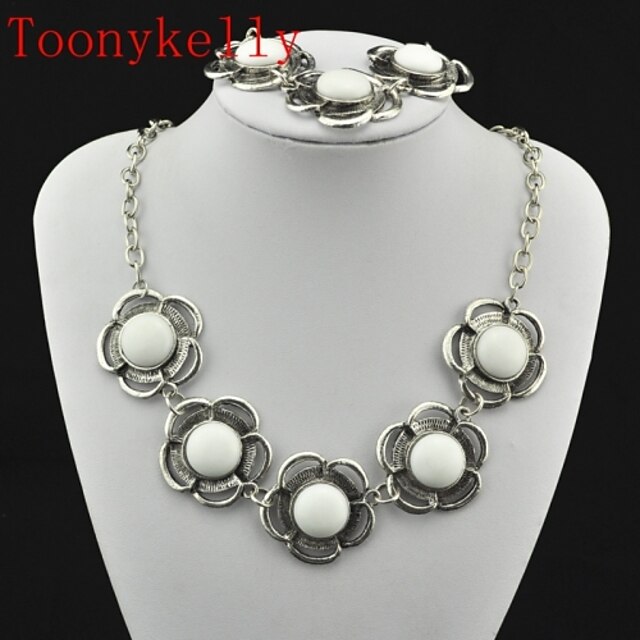  Women's Jewelry Set Ladies Earrings Jewelry White For Wedding Party Daily Casual Sports / Necklace / Bracelets & Bangles