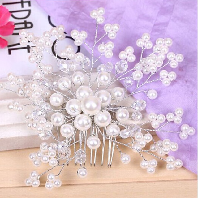  Pearl / Crystal / Fabric Tiaras / Headbands / Hair Combs with 1 Wedding / Special Occasion / Party / Evening Headpiece / Flowers / Hair Pin / Alloy
