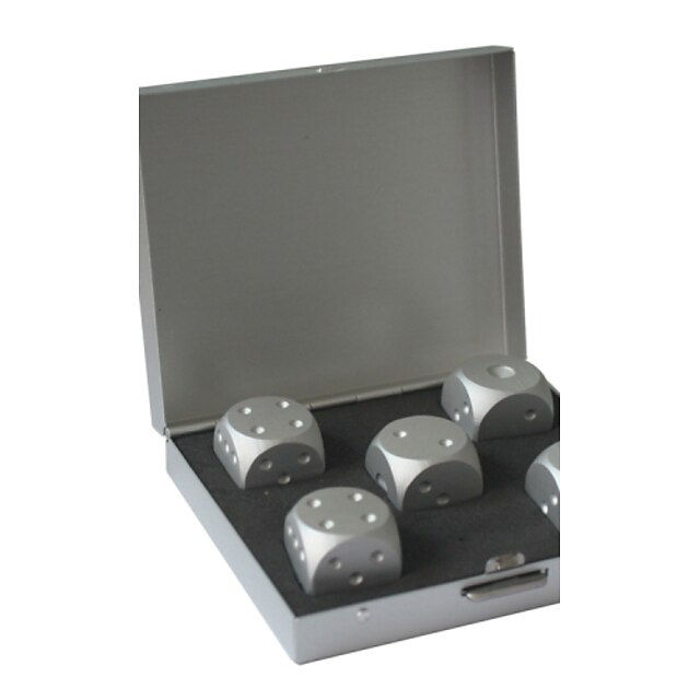  High Quality Pure Aluminum Dice Box(Contains 5 Dice)