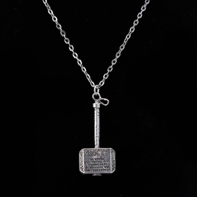  Women's Fashion Jewelry Vintage Casual Alloy Punk Thor Odinson Mjolnir Hammer Pendant Necklace