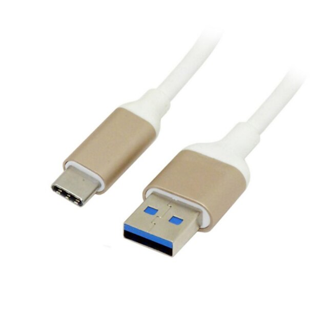  Legierung Shell usb-C USB 3.1 Typ c-Stecker einen männlichen Datenkabel für Chromebook zu geben& macbook weiß