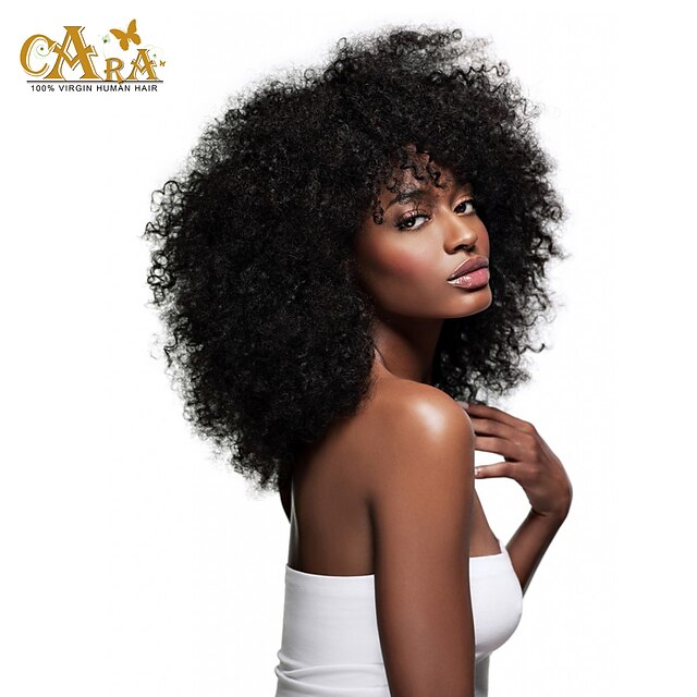  4 Bundles Hair Weaves Eurasian Hair Afro Kinky Curly Human Hair Extensions Natural Color Hair Weaves / Hair Bulk