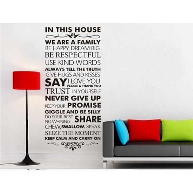  Words & Quotes Wall Stickers Plane Wall Stickers Decorative Wall Stickers Material Removable Home Decoration Wall Decal