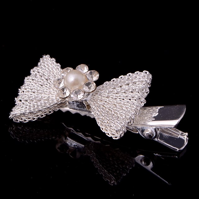  New Bow Net Barrette With Rhinestone Wedding/Party Headpiece(Set of 4)