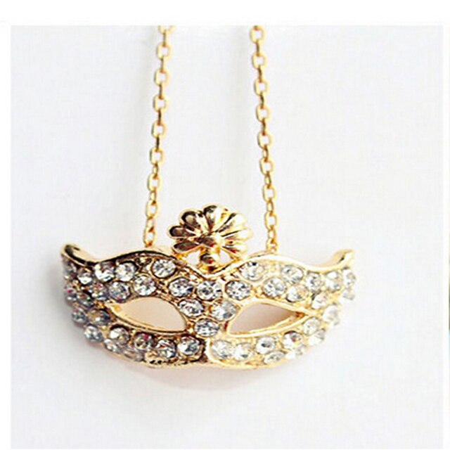  Women's Pendant Necklace Luxury Imitation Diamond Alloy Gold Necklace Jewelry For