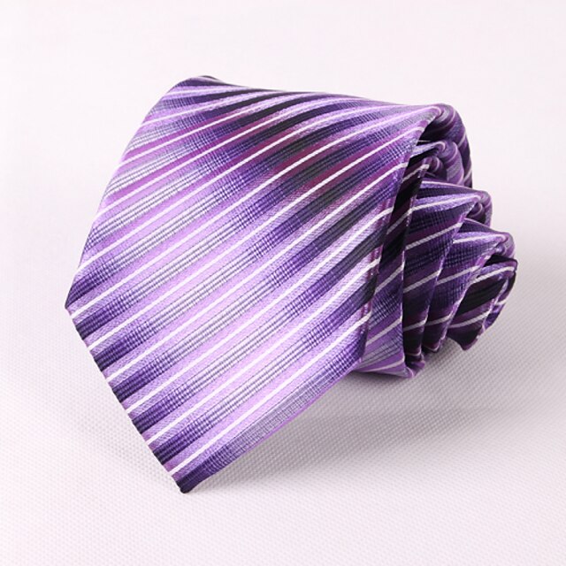  miesten puolue / ilta häät muodollinen purppura kaltevuus raidallinen solmio