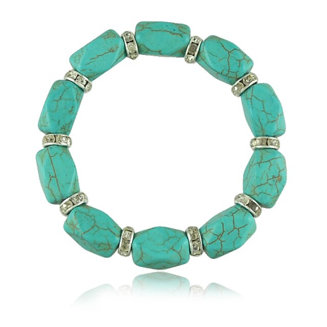  Polygon carved turquoise bracelets