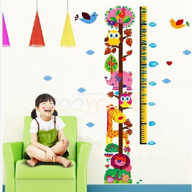  Giraffe Growth Chart Wall Stickers For Kids Room Zooyoo6335 Children Decals Animal Wall Art Girls Birthday Gift
