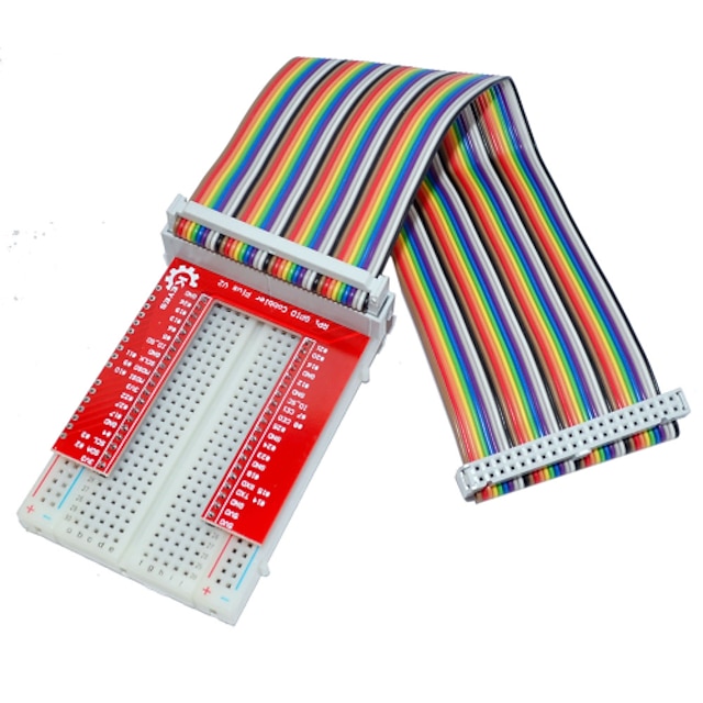  bringebær pai 3 GPIO utvidet DIY kit (40p + GPIO v2 + 400 rainbow linje hull brød bord)