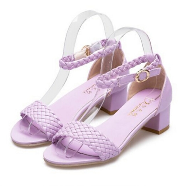  Women's Shoes Cute Chunky Heel Gladiator/Comfort/Open Toe Sandals Casual Black/Purple/Beige