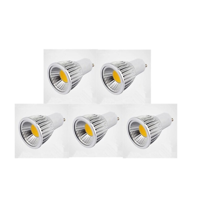  5pcs 7W 300lm GU10 LED-spotpærer MR16 1 LED perler COB Varm hvit / Kjølig hvit / Naturlig hvit 85-265V / 220-240V