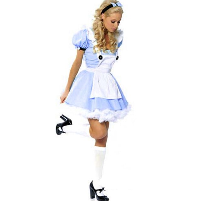  Princess Fairytale Cosplay Costume Party Costume Women's Halloween Carnival Festival / Holiday Polyester Outfits Blue / White Patchwork
