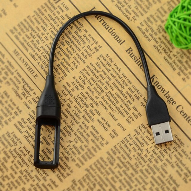  usb portátil cable de carga para el Fitbit pulsera pulsera inalámbrica flex - negro (22,2cm)