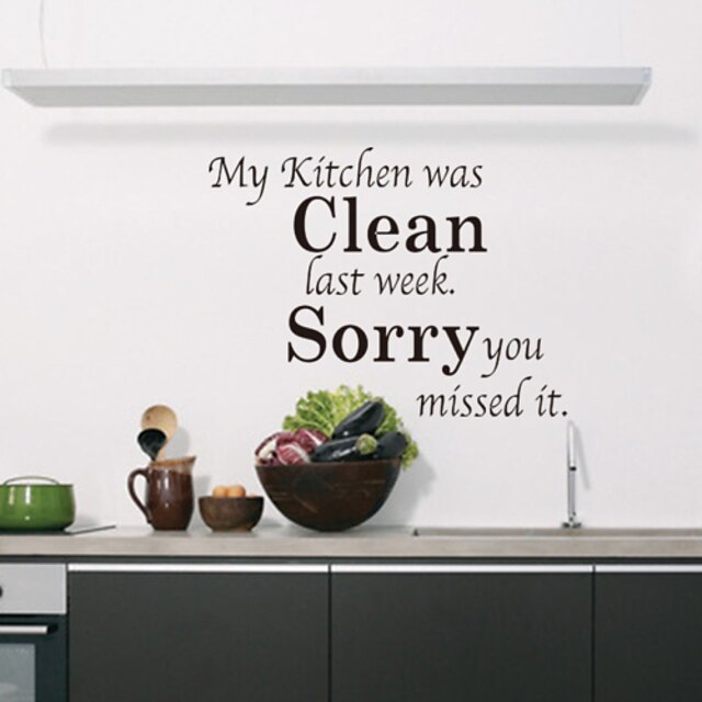  Wall Stickers Wall Decals Style Kitchen Clean English Words & Quotes PVC Wall Stickers