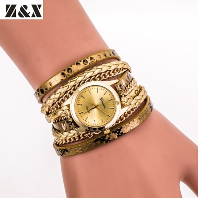  Women's Bracelet Watch Gold Watch Quartz Leather Black / White / Blue Hot Sale Analog Ladies Sparkle Fashion - Blue Pink Golden One Year Battery Life / SSUO 377