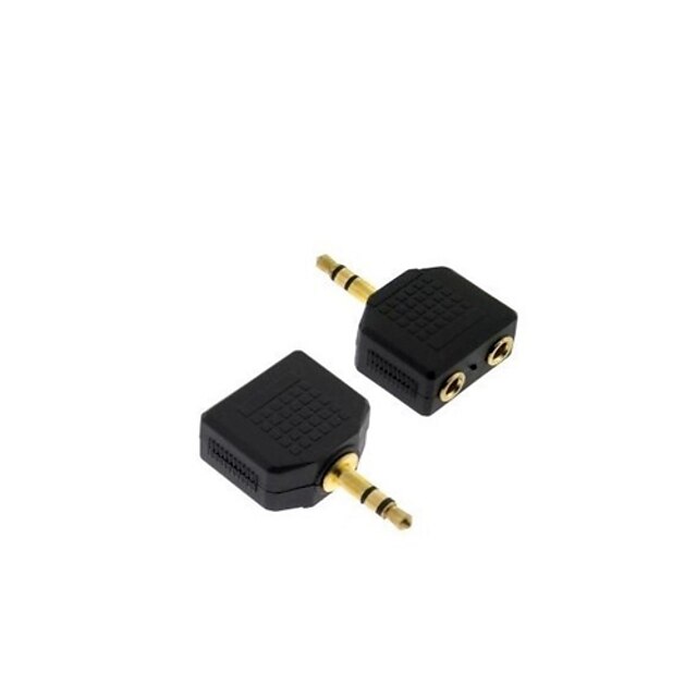  placcato oro 3,5 millimetri audio splitter 1 maschio a 2 femminile dell'adattatore del convertitore jack audio da 3.5mm divisore