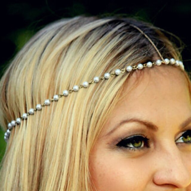  Damen Stirnbänder Für Alltag Normal Blume Künstliche Perle Aleación Gold / Weiß