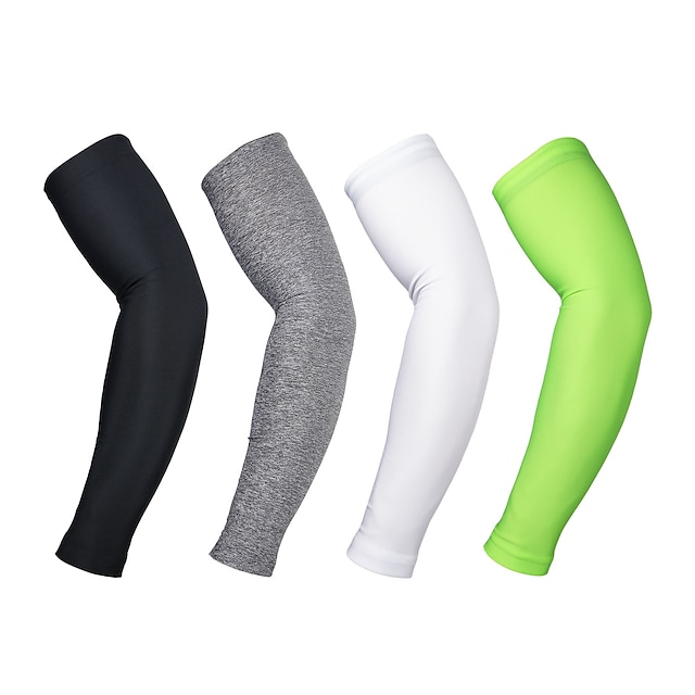  1 Par Arsuxeo Cykelhylster Armwarmers Kompressions ærmer Helfarve UPF 50 Hold Varm Solbeskyttelse Cykel Sort Hvid Lys Grøn Spandex Vinter til Herre Dame Voksne Vejcykel Mountain bike Fiskeri