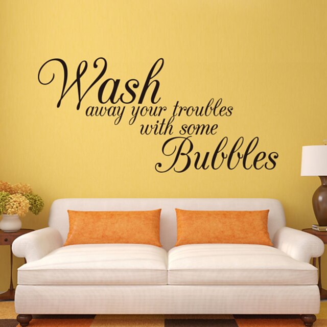  Wall Stickers Wall Decals Style Wash Away Your Troubles English Words & Quotes PVC Wall Stickers