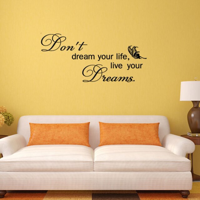  Wall Stickers Wall Decals Style Dream English Words & Quotes PVC Wall Stickers