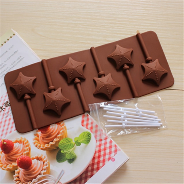  Bakeware Silicone Star Shaped Baking Molds for Chocolate Lollipop