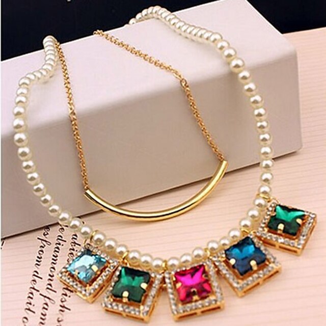  New Arrival Fashional Popular High Quality Created Crystal Pearl Necklace