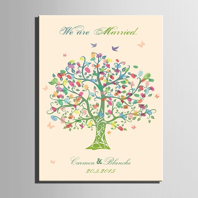  E-HOME® Personalized Fingerprint Painting Canvas Prints -The Color of The Tree (Includes 12 Ink Colors)