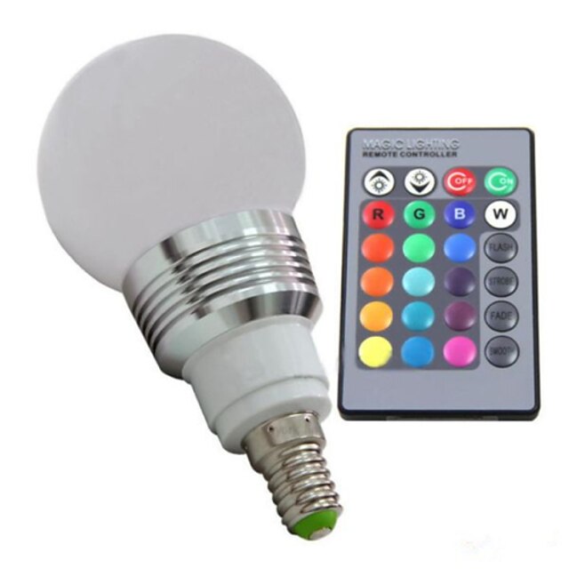  lm E14 Bulb LED Glob 3pcs led-uri Intensitate Luminoasă Reglabilă Decorativ Telecomandă RGB 100-240V