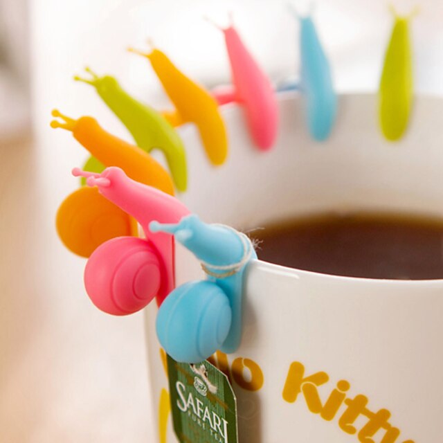  10pcs set Schnecke geformte Teebeutel Halter Cartoon Silikon hängenden Tee Tasse Werkzeuge Aufhänger zufällige Farbe