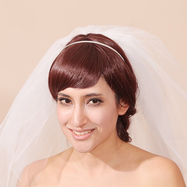  Three-tier Pencil Edge Wedding Veil Headpieces with Veil with 31.5 in (80cm) Tulle / Classic