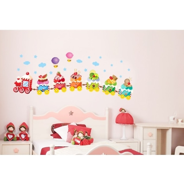  Ice Cream Train For Kids Room Wall Decal Zooyoo769 Decorative Removable Pvc Wall Sticker