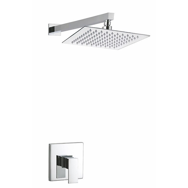  シャワー水栓 - コンテンポラリー クロム 壁式 セラミックバルブ / 真鍮 / シングルハンドルつの穴