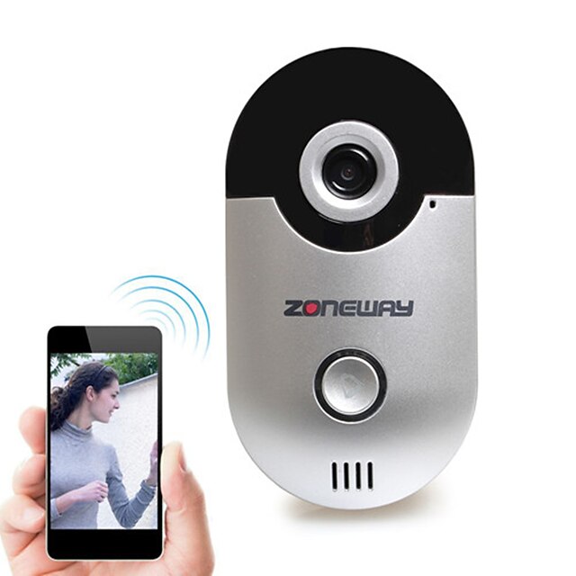  ZONEWAY® D1 Wi-Fi Video Doorbell Version 1.0 with 2.5mm Wide-angle Lens, 10 Meters Night Vision