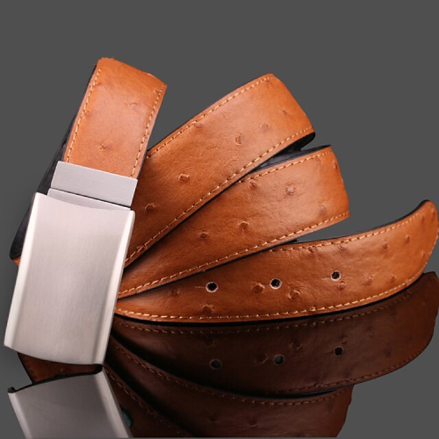  Men's Cowboy Ostrich Style Vintage Cowskin Belt Needle Buckle
