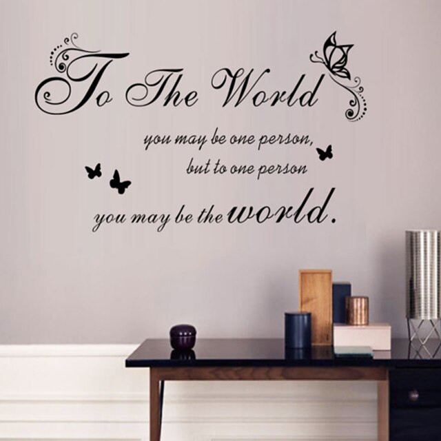  Wall Stickers Wall Decals Style For The World English Words & Quotes PVC Wall Stickers