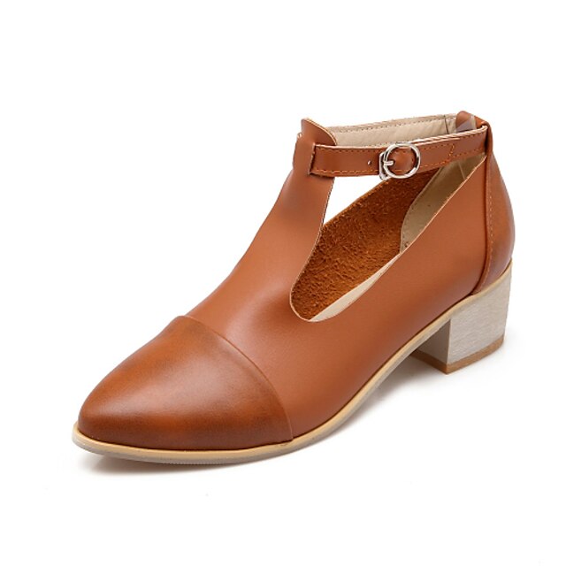  Mujer Zapatos Semicuero Primavera Verano Otoño Invierno Tacón Cuadrado Talón de bloque Para Vestido Negro Plata Beige Marrón