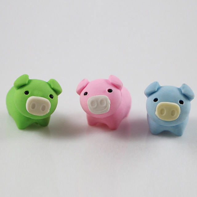  Lovely Pig Datechable Self Assemble Rubber Eraser Children Prizes Gift Assemble Toy