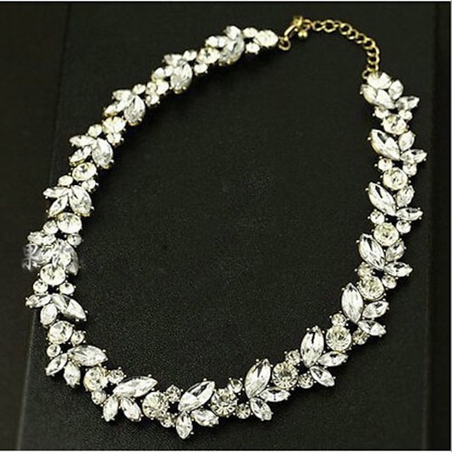  Women's Crystal Choker Necklace Ladies Classic Vintage Fashion Synthetic Gemstones Imitation Diamond Alloy Screen Color Necklace Jewelry For Wedding Special Occasion Birthday Gift