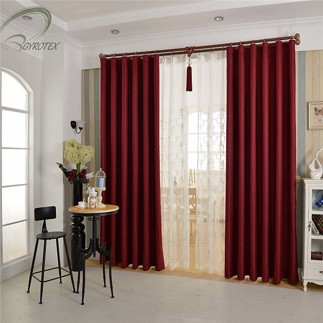  land curtains® en panel rött fast mörkläggningsgardin