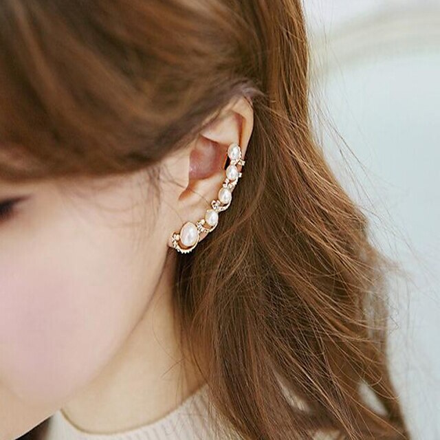  Women's Drop Earrings Cross Fashion Pearl Imitation Pearl Earrings Jewelry Screen Color For