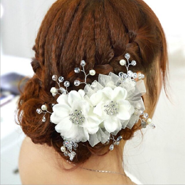  Crystal  Flower Hair Flower Bride Hair Wedding Headdress