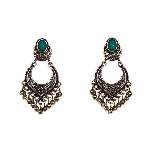  Women's Drop Earrings Dangling Dangle Marcasite Ladies Resin Earrings Jewelry Black / Dark Green For Wedding Party Daily Casual Sports