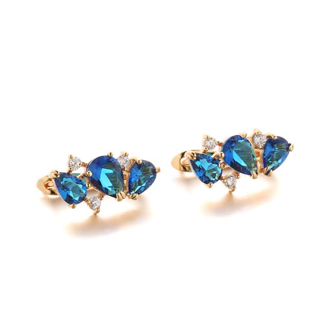  Sjeweler Female Fashion Gold-Plated Blue Zircon Earrings