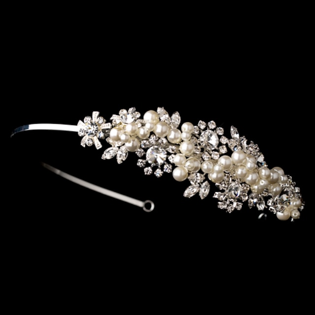  Bridal Crown Silver Tiara Queen Crystal/Diamond Pearls Hairclips Headpiece For Wedding/Party
