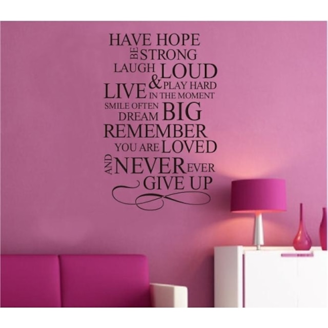  har håb inspirerende citat wallstickers zooyoo8033 dekorative diy flytbare vinyl væg sticker
