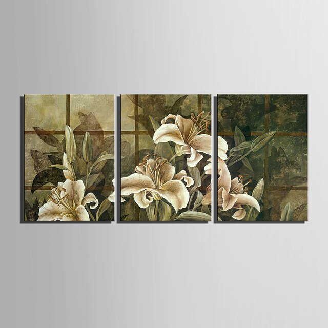  e-HOME® protáhl Umělecké plátno lilie dekorativní malba sadu 3