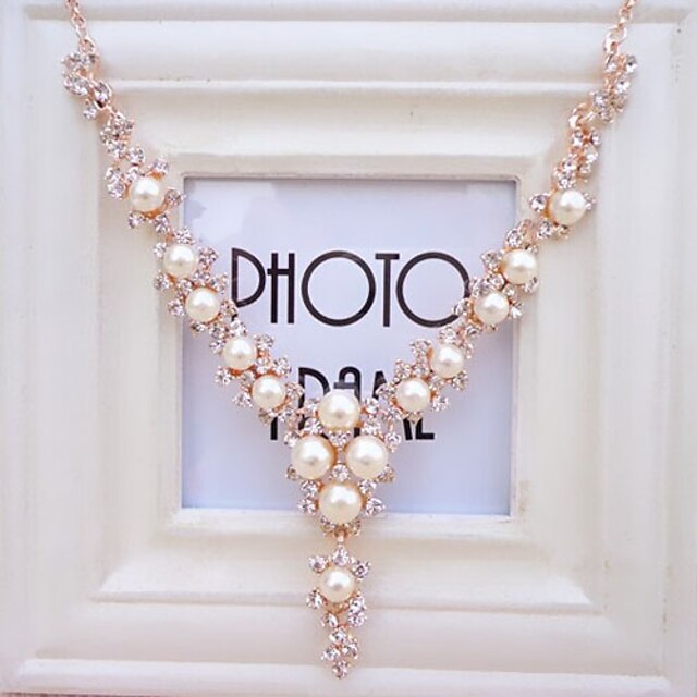  2015 New Arrival High Quality Popular Rhinestone Pearl Necklace